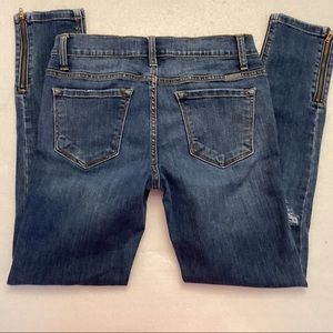 KanCan S27 zipper cuffs skinny mid rise distressed jeans measurements in pics